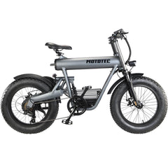 MotoTec Roadster 48v 500w Lithium Electric Bicycle Grey