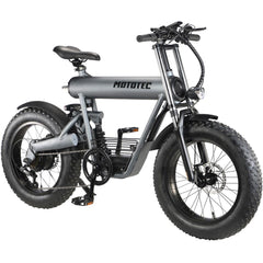 MotoTec Roadster 48v 500w Lithium Electric Bicycle Grey