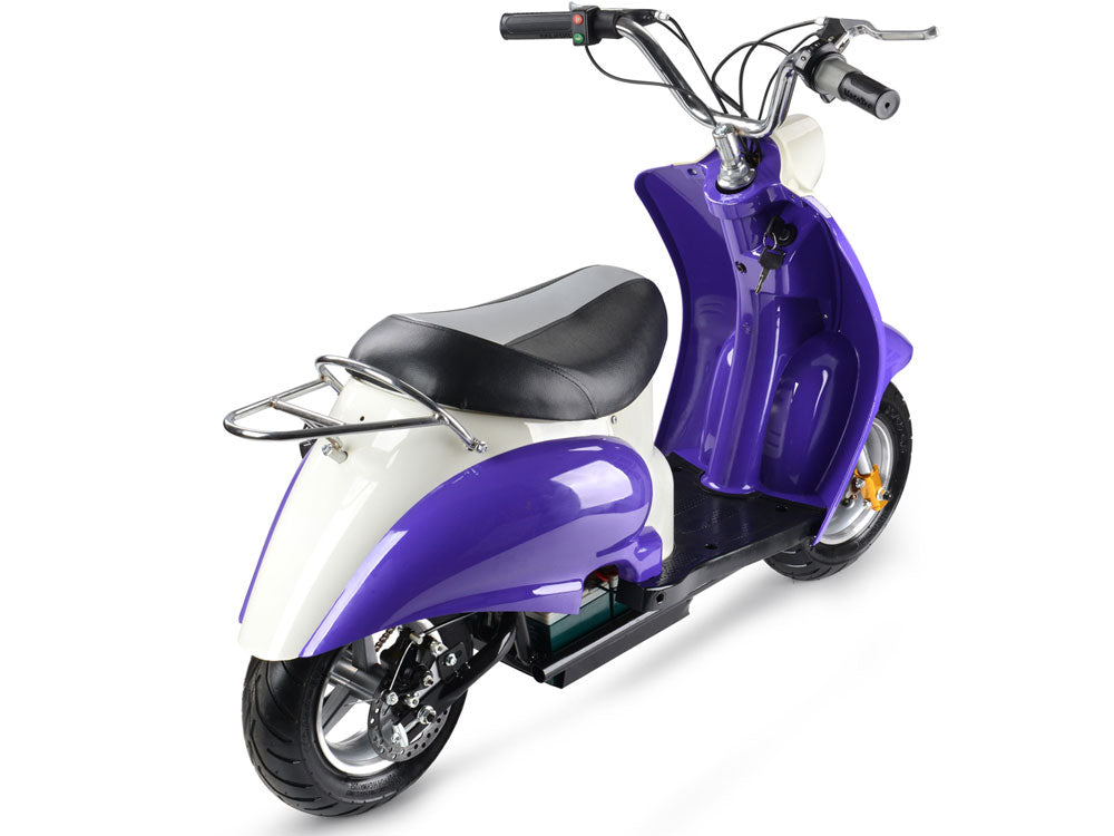 MotoTec 24v Electric Moped Purple